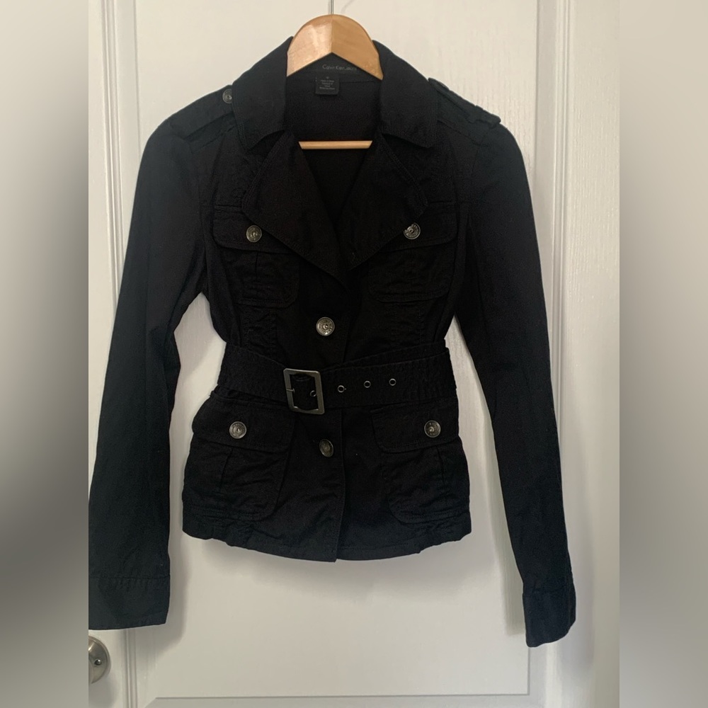 Calvin Klein Jeans - Jacket With Belt - Size Medium- 100% Cotton-